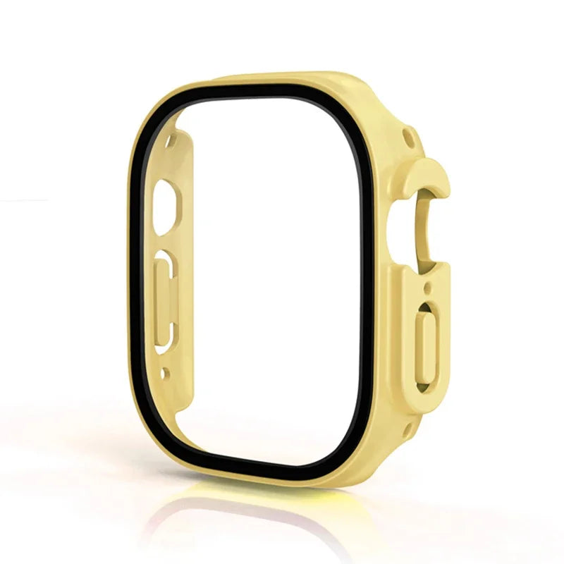 Glass+case For Apple Watch Ultra 49mm PC Bumper+Screen Protector Tempered luxury box Cover for apple watch ultra 2 Accessories