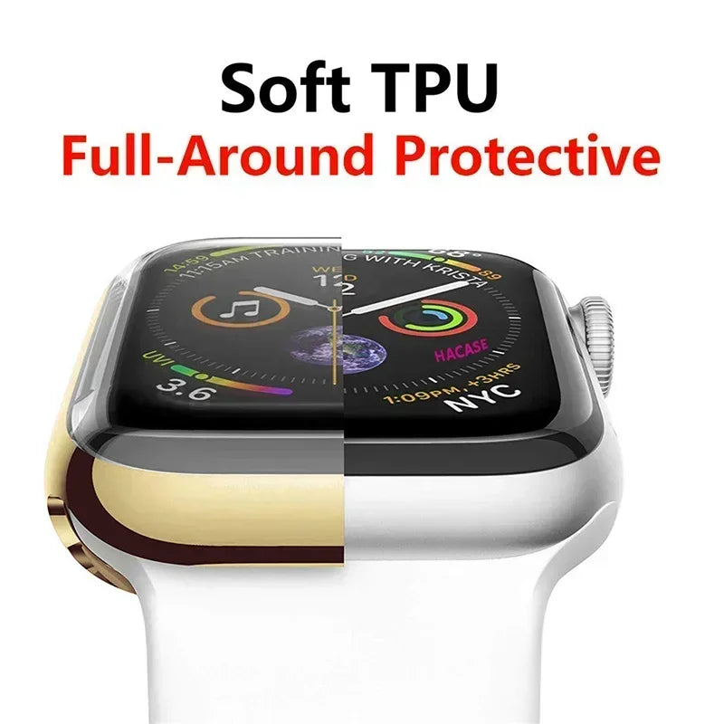Cover For Apple Watch Case 44mm 40mm 45mm 41mm 42mm 46mm 38mm screen protector silicone bumper iwatch series 3 4 5 6 se 7 8 9