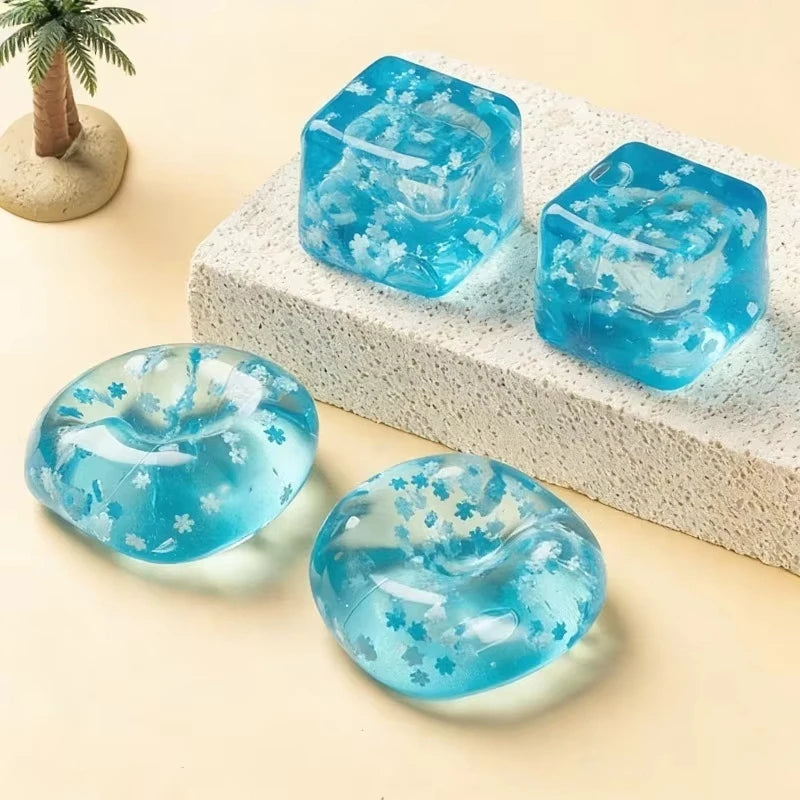 3/4.5/5.5CM Squishy Snowflake Ice Cubes Slow Rising Sensory Fidget Toy Soft Ice Cubes Stress Relief Squeeze Toy Hand Exercise