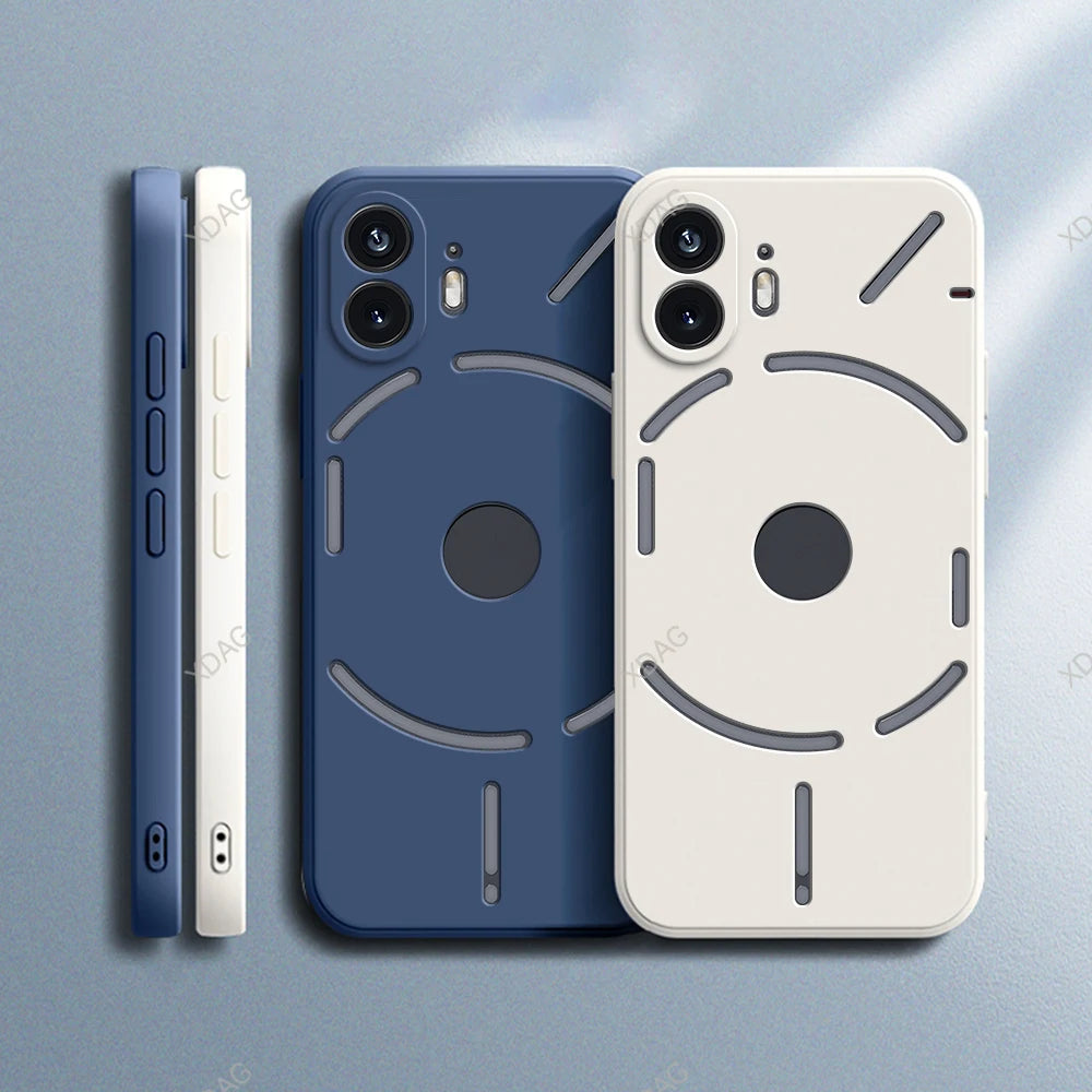 Phone Case for Nothing Phone (2) 2 Two Phone2 6.7" A065 Soft Square Liquid Silicone Internal Flocking Lens Protection Back Cover