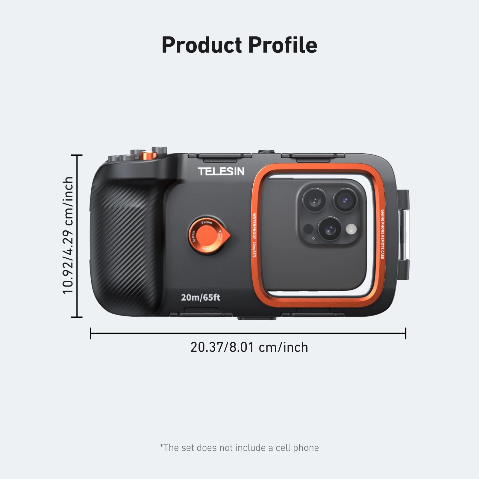 TELESIN Diving Waterproof Phone Case Universal Phone Camera Shoot Hand Grip Holder Shooting Aid Remote Control Handle