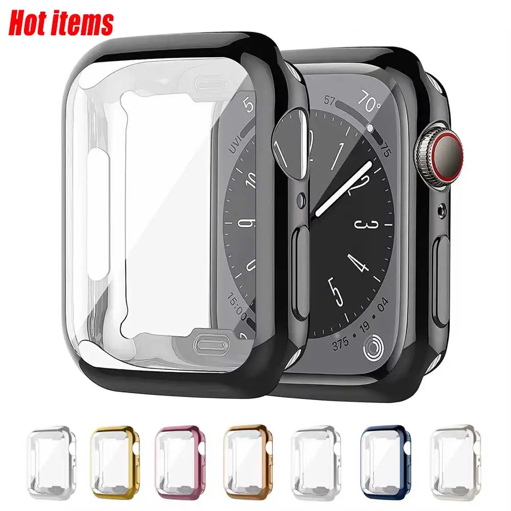 Cover For Apple Watch Case 44mm 40mm 45mm 41mm 42mm 46mm 38mm screen protector silicone bumper iwatch series 3 4 5 6 se 7 8 9