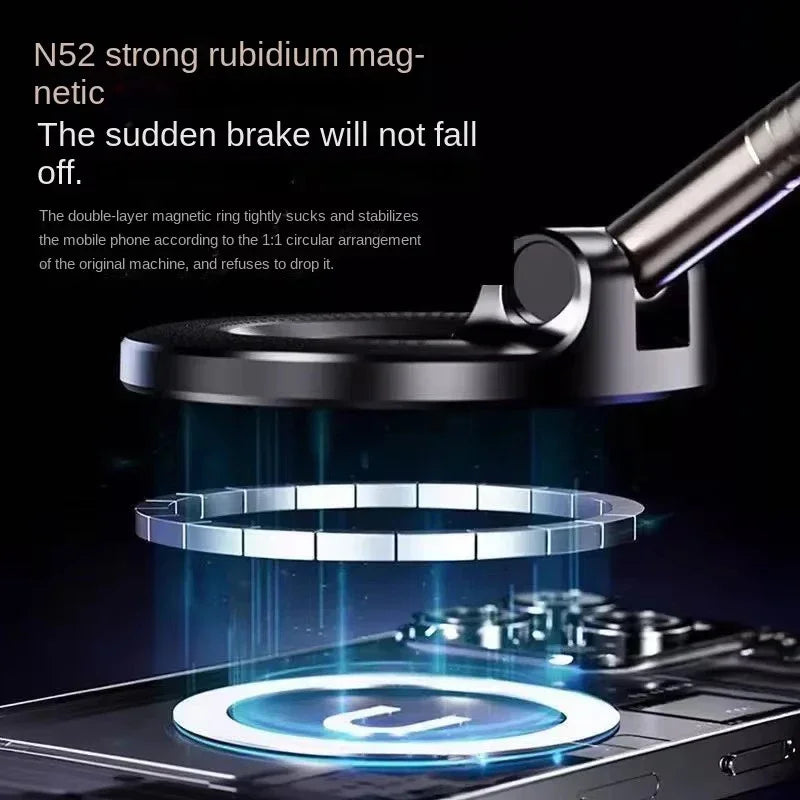 Vacuum Magnet Car Bracket Multi-angles Adjustment Upgraded Strong Magnetic Suck Foldable Car Navigation Portable Phone Holder
