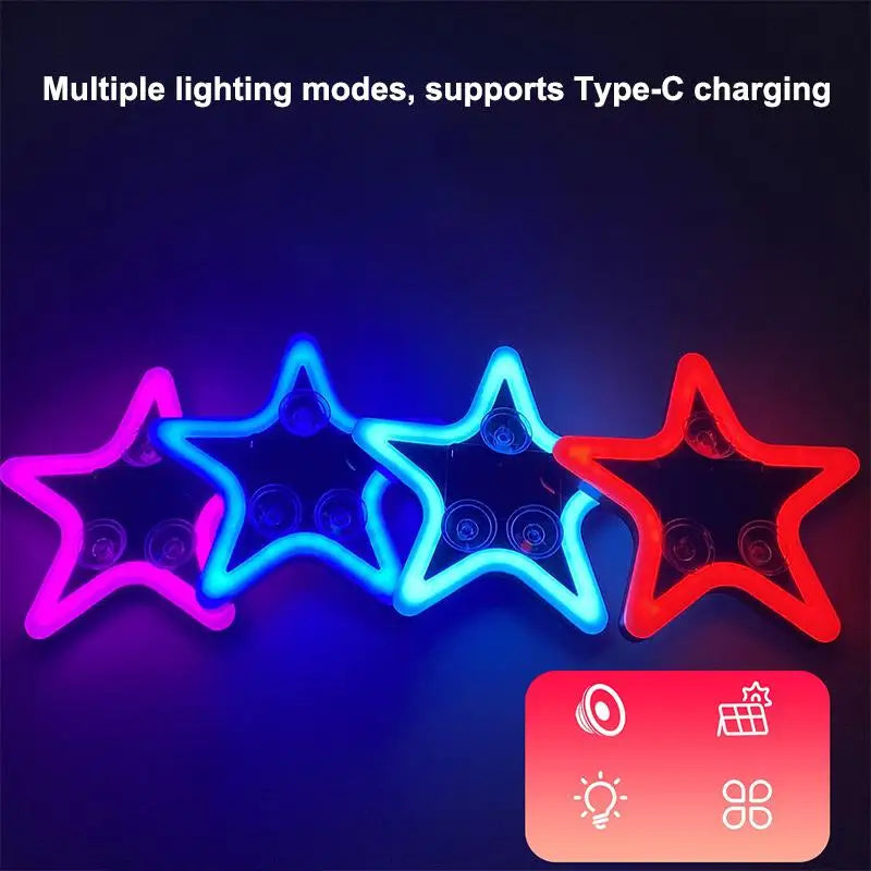 Solar Star LED Light Kit 16 LEDs for Car Triangular Rear Window Nighttime Road Safety and Aesthetics