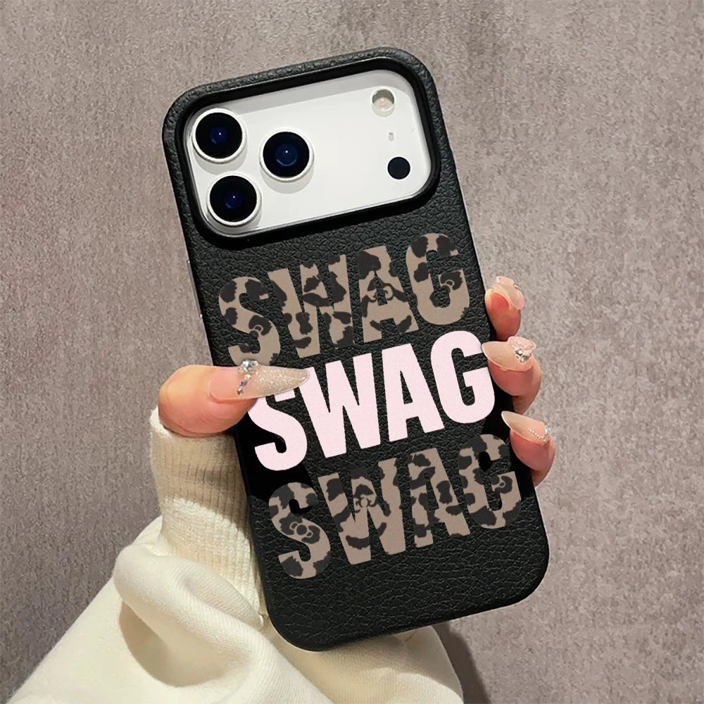 Fashion Leopard Print Swag Silcone Phone Case For IPhone 17 Air 17e 16e 15 14 Plus 13 12 11 Pro Max Protective Soft Cover