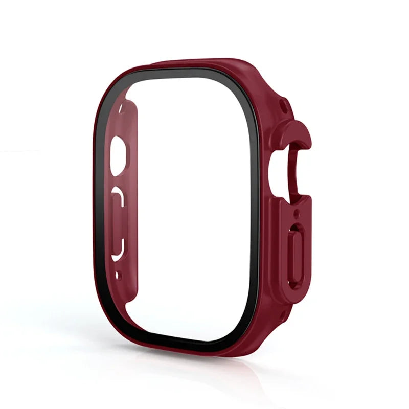 Glass+case For Apple Watch Ultra 49mm PC Bumper+Screen Protector Tempered luxury box Cover for apple watch ultra 2 Accessories