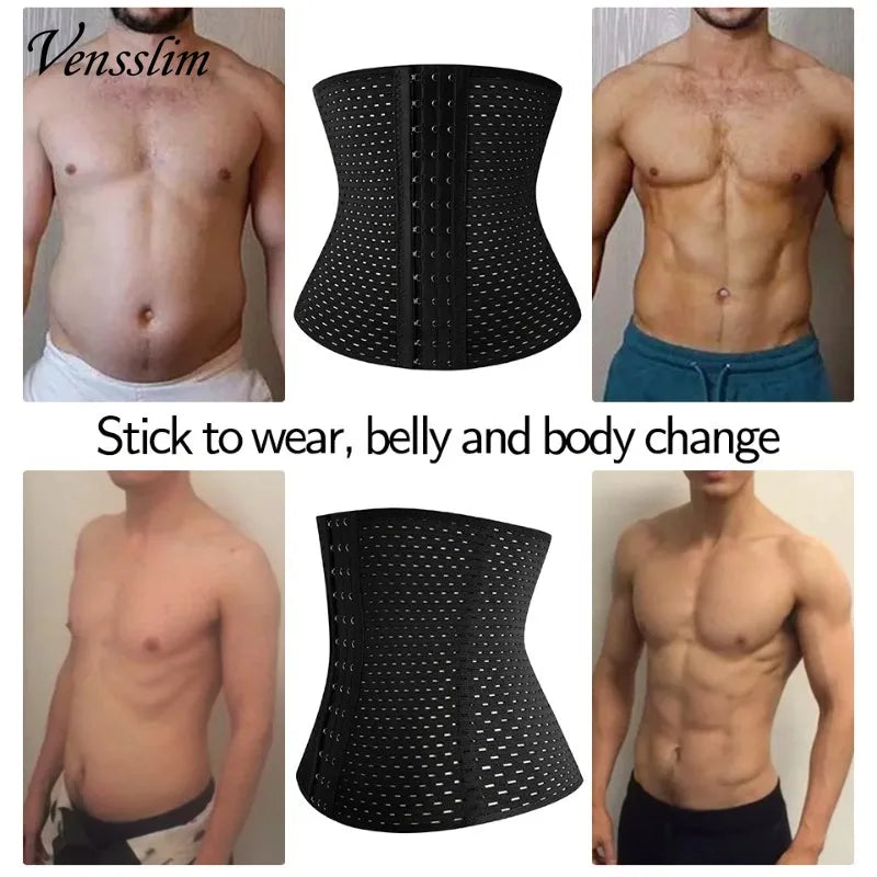 Waist Trainer for Men Sweat Belt Sauna Trimmer Stomach Wraps Workout Body Shaper Band Waist Cincher Corset Belly Strap Shapewear