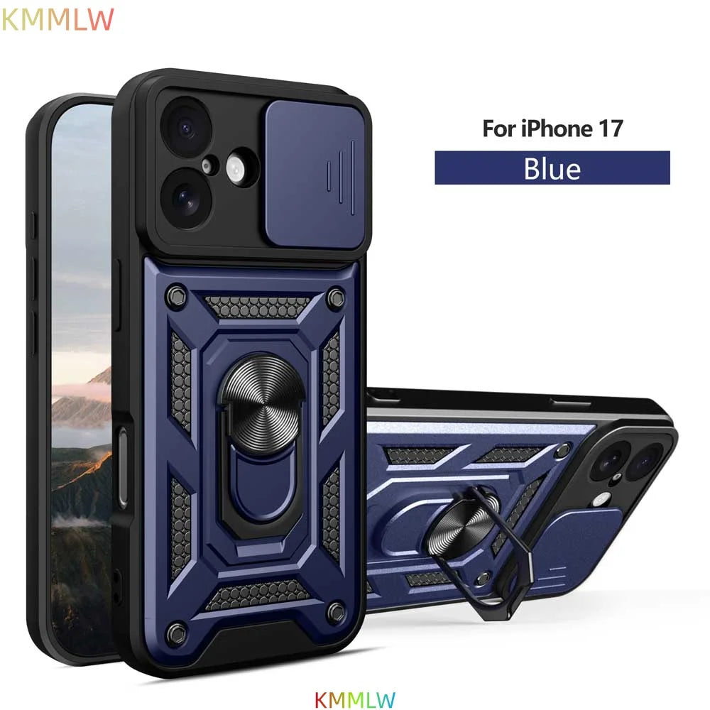 Shockproof Armor Case For iPhone 17 Car Holder Phone Cover for iPhone17 5G Camera Lens Protection Fundas for iPhone17