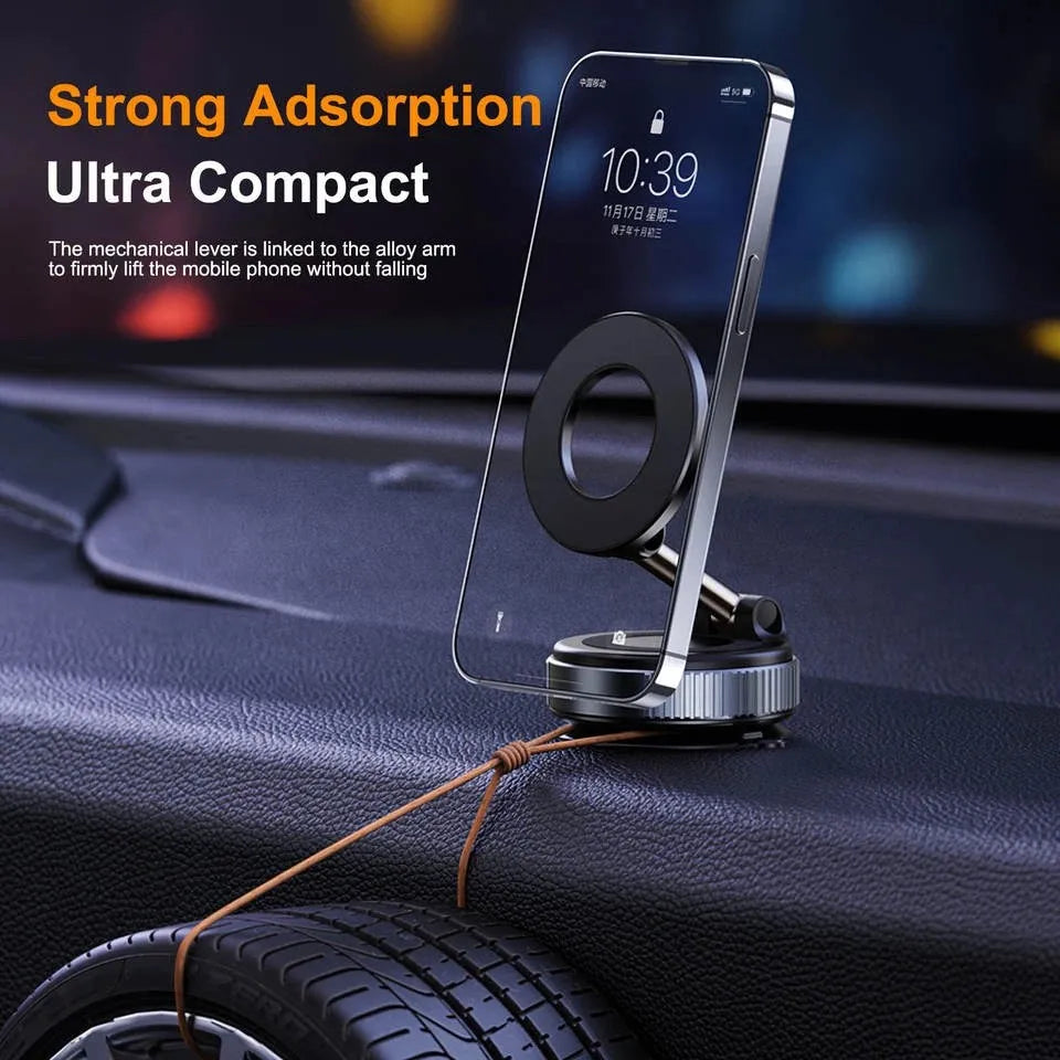 Car Phone Holder with Vacuum Adsorption and Magnetic Suction, New 2025 Model, for In-Car Navigation