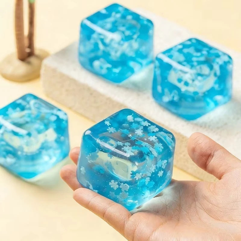 3/4.5/5.5CM Squishy Snowflake Ice Cubes Slow Rising Sensory Fidget Toy Soft Ice Cubes Stress Relief Squeeze Toy Hand Exercise