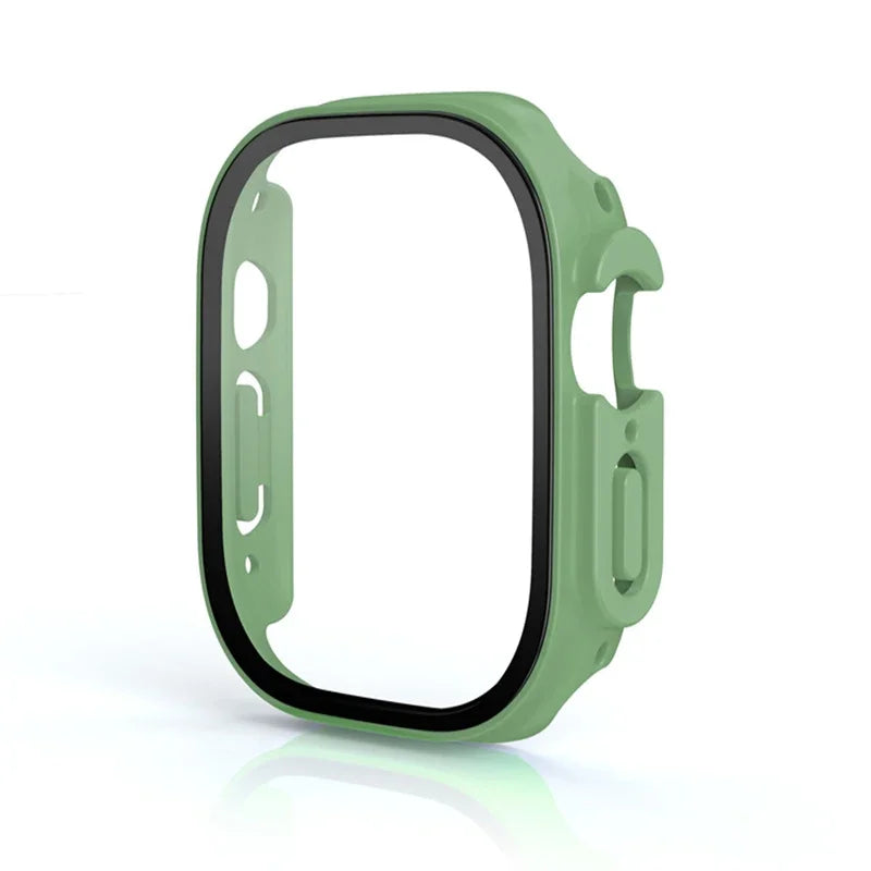 Glass+case For Apple Watch Ultra 49mm PC Bumper+Screen Protector Tempered luxury box Cover for apple watch ultra 2 Accessories