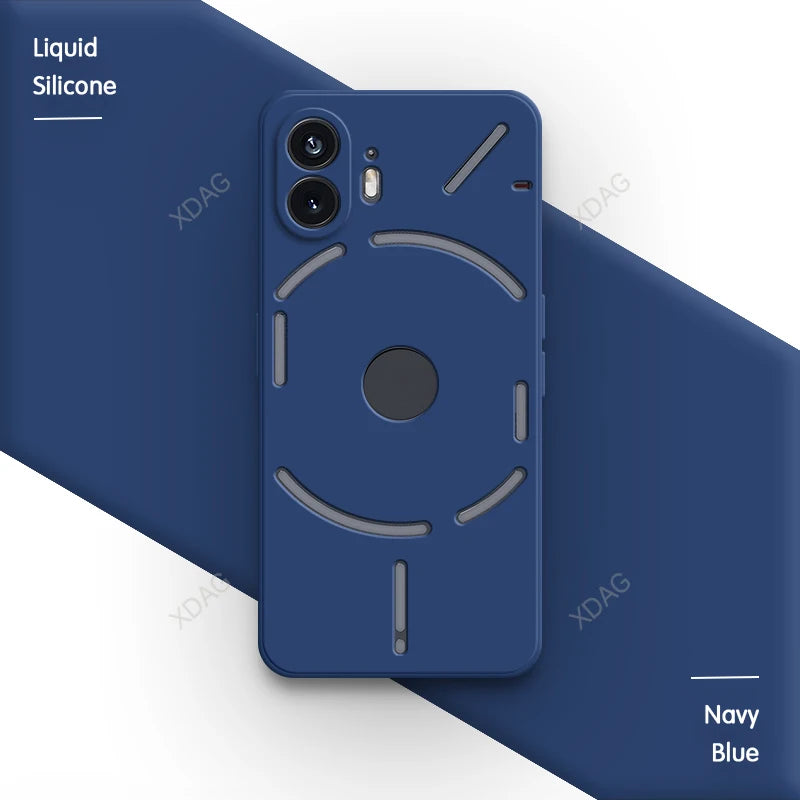 Phone Case for Nothing Phone (2) 2 Two Phone2 6.7" A065 Soft Square Liquid Silicone Internal Flocking Lens Protection Back Cover